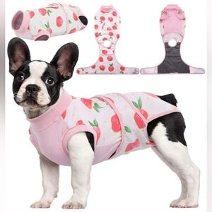 Pink Grapefruit Print Dog Recovery Vest by Kuoser C349